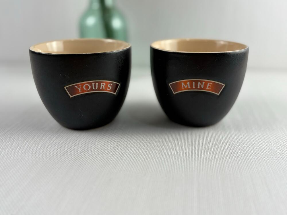 Bailey's Irish Cream Mine and Yours set of 2 ceramic mugs cups